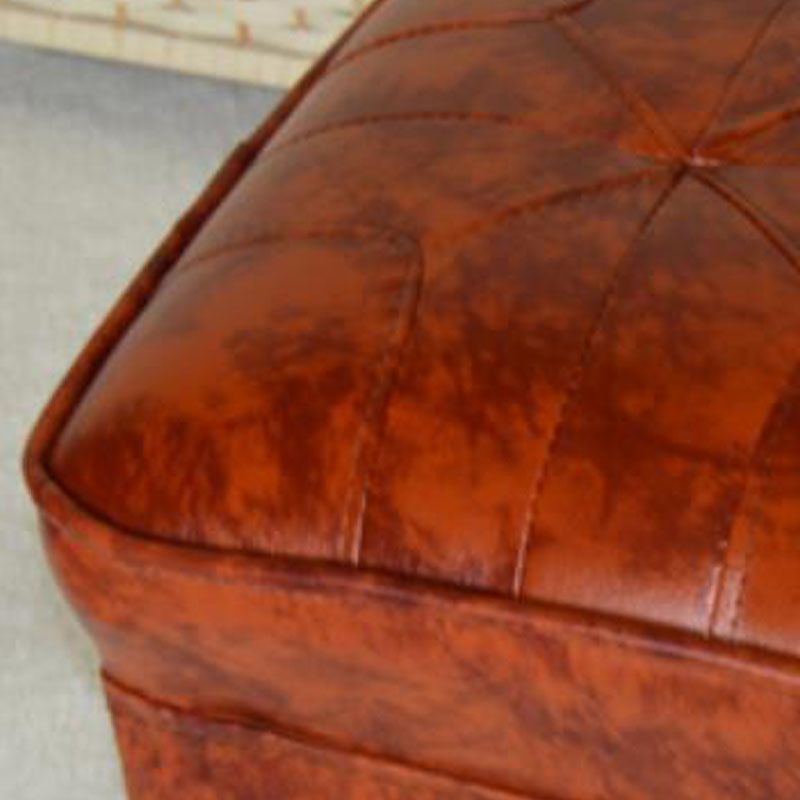 Mid-Century Modern Pouf Ottoman Faux Leather Upholstered Solid Color Square Ottoman Clearhalo 'furn' 'furn_ottomans_poufs' 'Furniture' 'Living Room Furniture' 'Ottomans & Poufs' 'ottomans_poufs' 1200x1200_b4a294fd-4bfe-4024-81ed-78c84d7b4884