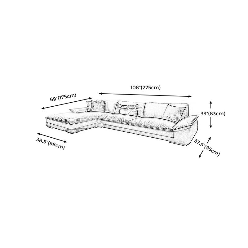 Modern Faux Leather Sofa and Chaise Gray Pillow Top Arm Sectional for Apartment Clearhalo 'furn' 'furn_sectionals' 'Furniture' 'furniture_sectionals' 'kitchen' 'kitchen_sectionals' 'Living Room Furniture' 'Sectionals' 1200x1200_b4a39797-0ba2-48af-84c1-6a82b19e478f