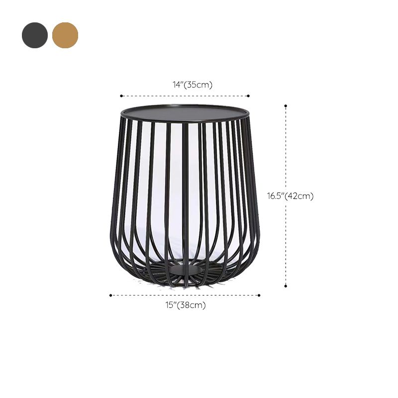 Mid-century Modern Iron Round Coffee Table, Frame Base Cocktail Table Clearhalo 'Coffee & Accent Tables' 'Coffee Tables' 'coffee_tables' 'furn' 'furn_coffee_tables' 'Furniture' 'Living Room Furniture' 1200x1200_b4a3c1ce-531f-4041-becb-a61d532af49f