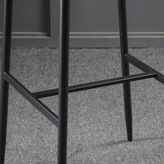 Minimalist Style Upholstered Fabric Barstools Backrest Bar Stools with Footrest