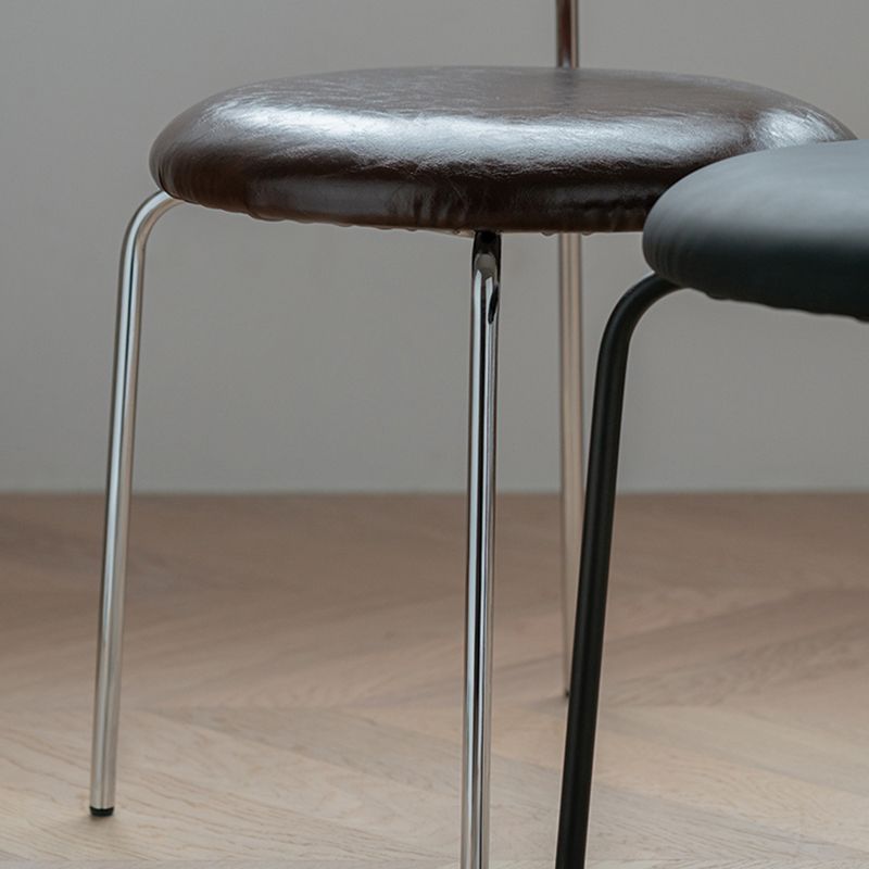 Modern Style PU Leather Chair Cane Back Armless Dining Chair Clearhalo 'Dining Chairs' 'Dining Tables & Seating' 'dining_chair' 'furn' 'furn_dining_chair' 'Furniture' 'furniture_dining_chair' 'Kitchen & Dining Furniture' 1200x1200_b4a4ad7b-08d7-4c84-9e47-d392001471ca