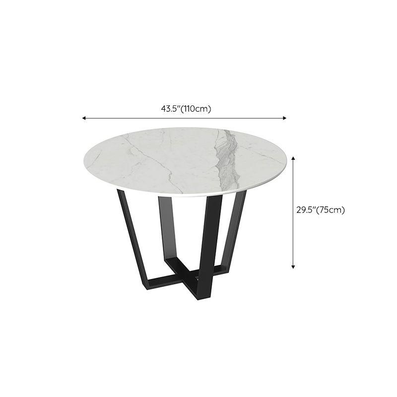 Steel and Slate Table Glam Style Simple Home Round Dining Table Clearhalo 'Dining Tables & Seating' 'Dining Tables' 'dining_table' 'furn' 'furn_dining_table' 'Furniture' 'Kitchen & Dining Furniture' 1200x1200_b4a5a685-09fc-48aa-ab75-ef30a989366d