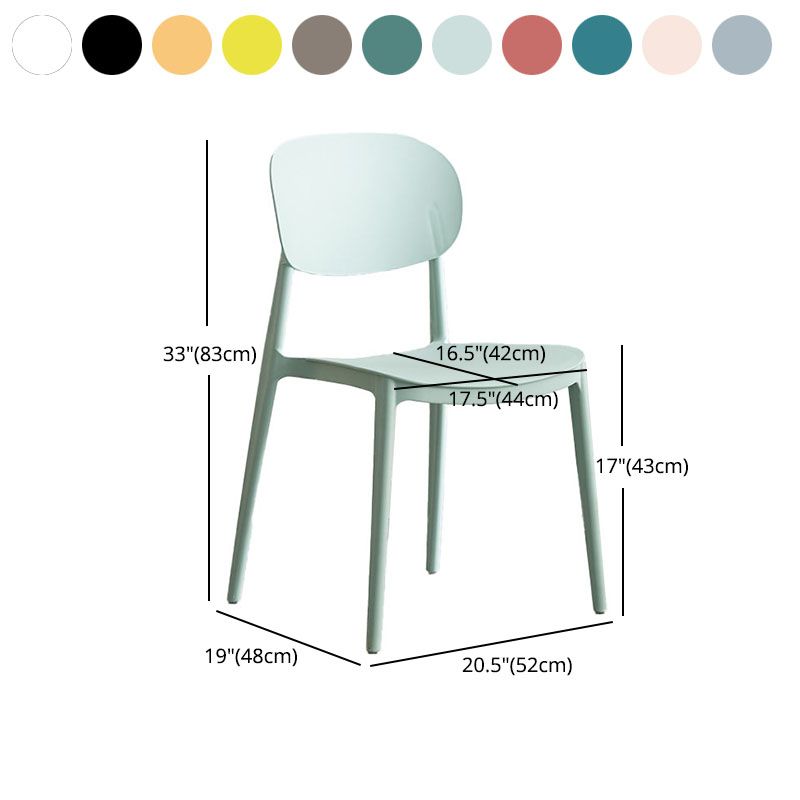Contemporary Stackable Chairs Open Back Kitchen Armless Chairs with Plastic Legs Clearhalo 'Dining Chairs' 'Dining Tables & Seating' 'dining_chair' 'furn' 'furn_dining_chair' 'Furniture' 'furniture_dining_chair' 'Kitchen & Dining Furniture' 1200x1200_b4a68226-4a23-4195-bf62-f091fac230d2