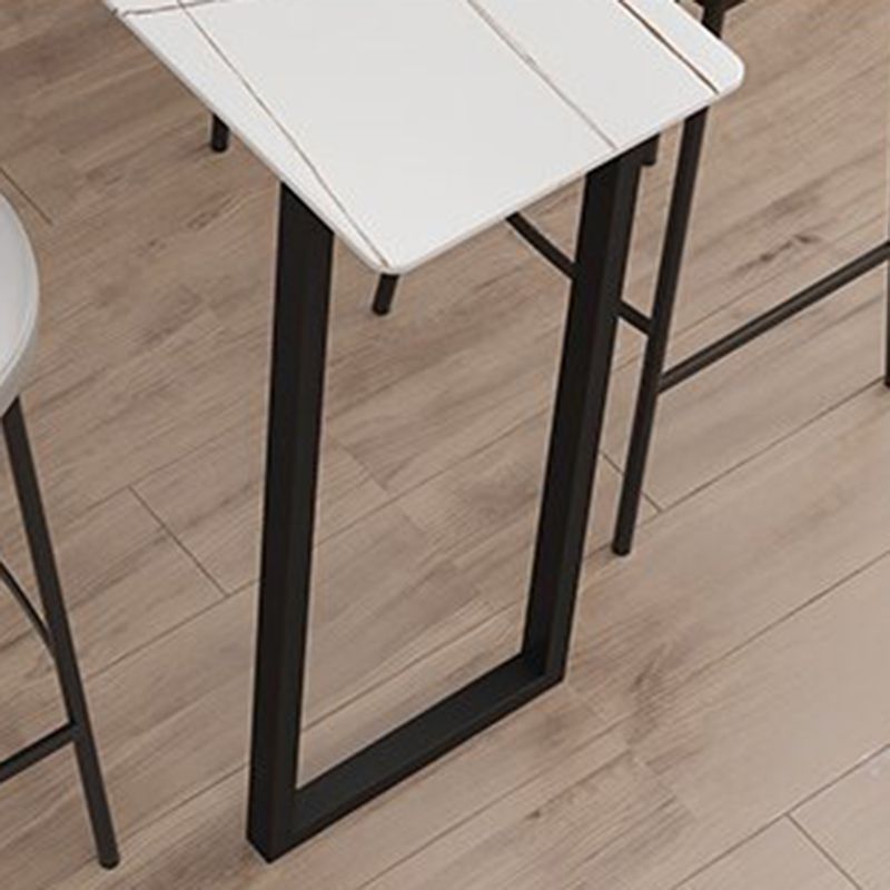 Modern Bar Wine Table Sled Indoor Rectangle Faux Marble Counter Height Table in White Clearhalo 'Bar Furniture' 'Bar Tables' 'bar_tables' 'Furniture' 'furniture_bar_tables' 'Kitchen & Dining Furniture' 'kitchen&dining_furn' 'kitchen' 1200x1200_b4a7a4a2-4965-47af-8796-8234836c6c93