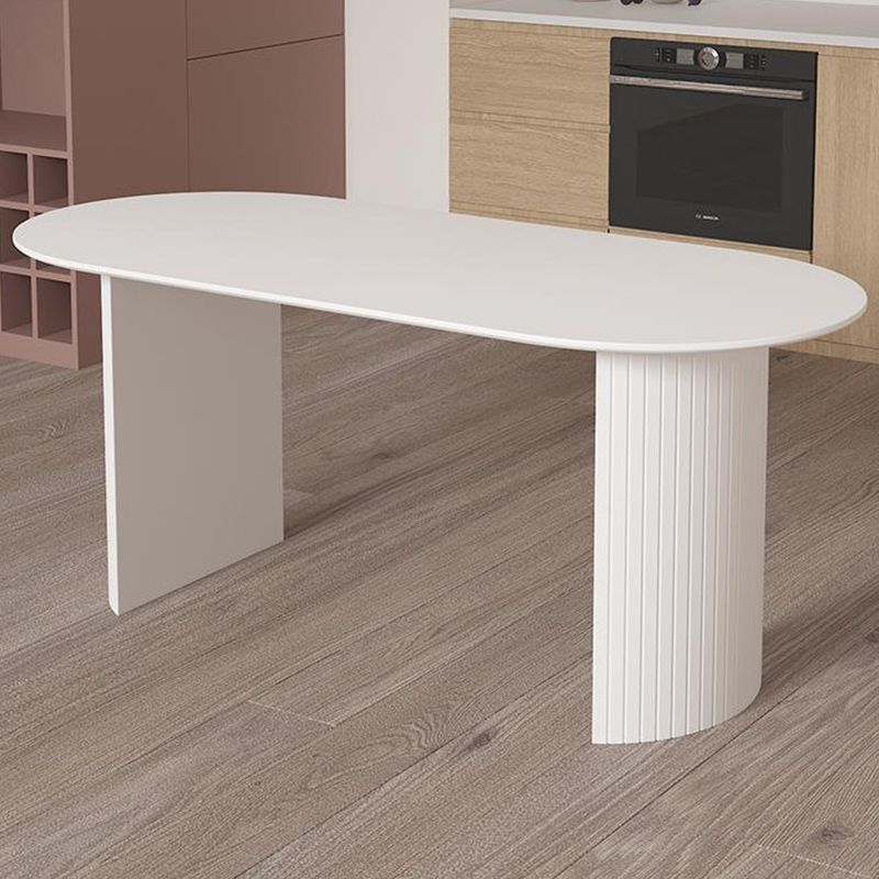 Solid Wood White Dining Table Simplicity Double Pedestal Table for Dining Room Clearhalo 'Dining Tables & Seating' 'Dining Tables' 'dining_table' 'furn' 'furn_dining_table' 'Furniture' 'furniture_dining_table' 'Kitchen & Dining Furniture' 'kitchen' 'kitchen_dining_table' 1200x1200_b4a81cff-f5b0-41f7-a5d3-4a5cd634500e