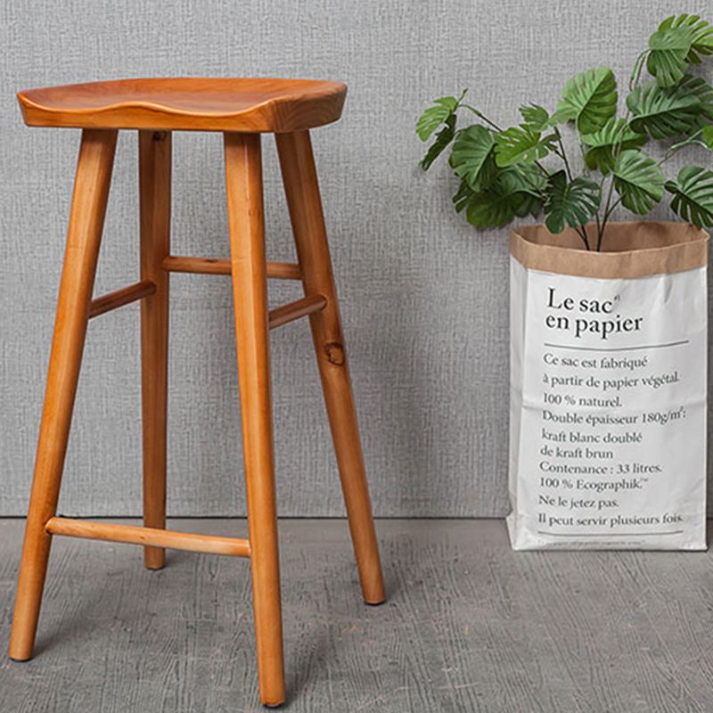 Industrial Armless Backless Counter Stool Rubber Wood Bar Stool with Pedal Clearhalo 'Bar Furniture' 'Bar Stools' 'bar_stools' 'furn' 'furn_bar_stools' 'Furniture' 'Kitchen & Dining Furniture' 1200x1200_b4a99be3-be51-470d-84b9-b422bd80fd60