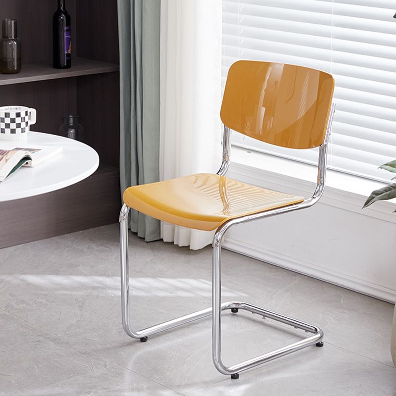 Modern Dining Room Open Back Silver Leg Armless Dining Chair Clearhalo 'Dining Chairs' 'Dining Tables & Seating' 'dining_chair' 'furn' 'furn_dining_chair' 'Furniture' 'Kitchen & Dining Furniture' 1200x1200_b4abc2c0-32ff-4ba3-ac7c-2efba6b327b5