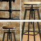 Sgabello da bar con bancone atagliabile senza braccio industriale con zampe metalliche