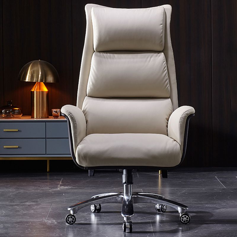 Modern White Managers Chair Adjustable Seat Height Executive Chair for Office Clearhalo 'furn' 'furn_office_chair' 'Furniture' 'Office Chairs' 'Office Furniture' 'office_chair' 1200x1200_b4ade7b2-30fe-491c-b877-06146c2feb07