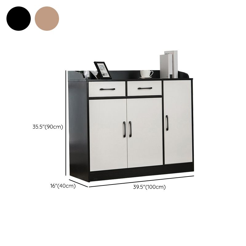 Buffet de comedor de madera de estilo contemporáneo con cajones y gabinetes