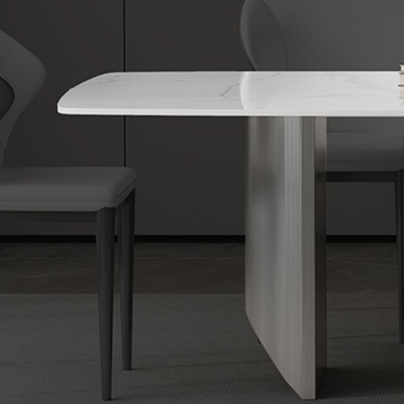 Industrial Sintered Stone Top Table Rectangle Table with Double Pedestal Clearhalo 'Dining Tables & Seating' 'Dining Tables' 'dining_table' 'furn' 'furn_dining_table' 'Furniture' 'Kitchen & Dining Furniture' 1200x1200_b4af2b53-63df-45e6-990e-820fa914c56b