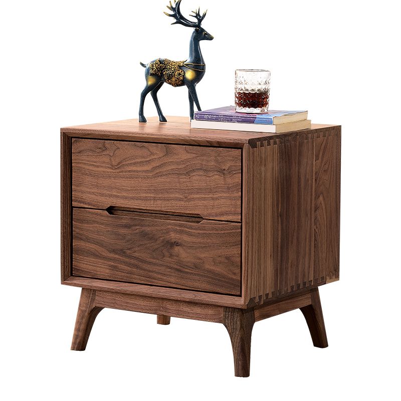 Les tiroirs modernes du milieu du siècle comprenaient une table de chevet de table d'accent 20 'de haut avec des jambes