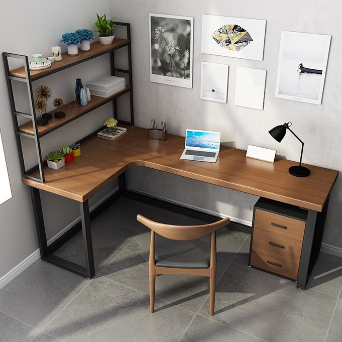 Modern L-Shape Home Bedroom Desk Office Solid Wood Writing Desk Clearhalo 'furn' 'furn_office_desk' 'Furniture' 'furniture_office_desk' 'Office Desks' 'Office Furniture' 'office_desk' 1200x1200_b4b15186-7148-43d6-ae1d-ebfacc6b2f05