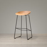 Contemporary Plastic Dining Stools Armless Bar Stools with Footrest