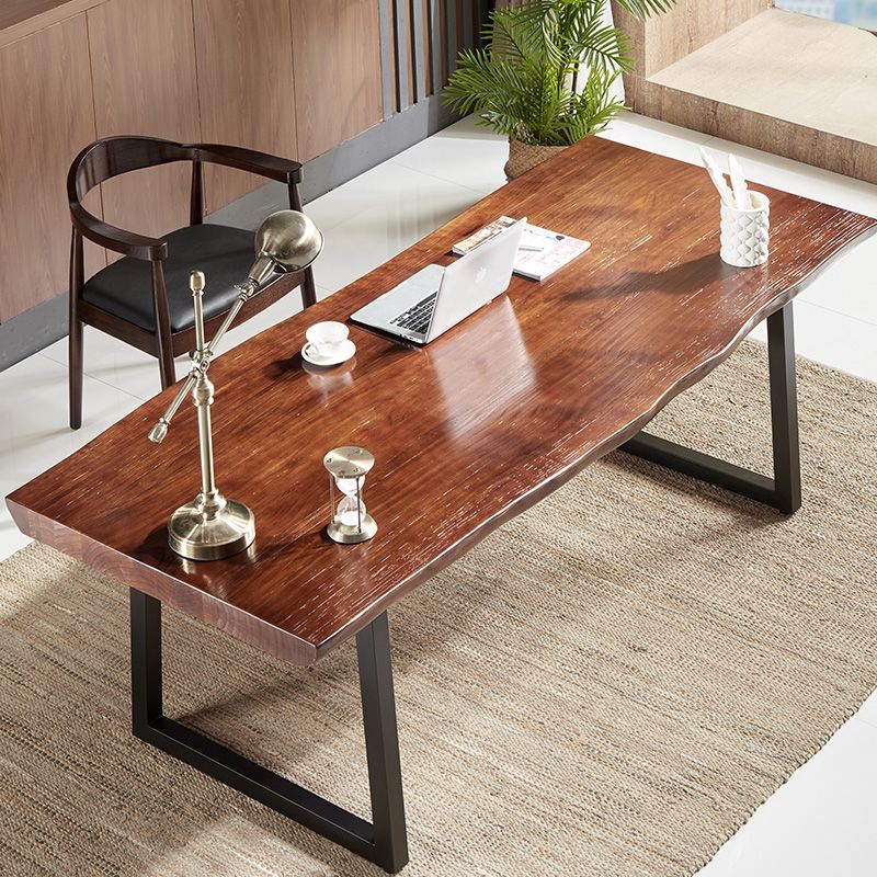 Escritorio de oficina de madera sólida de estilo de escritura de casa y oficina de estilo contemporáneo marrón