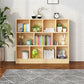 2/3-Shelf Natural Modern Bookshelf Pine Wood Geometric Closed Back Bookshelf Clearhalo 'Bookcases' 'furn' 'furn_bookcases' 'Furniture' 'furniture_bookcases' 'kitchen' 'kitchen_bookcases' 'Living Room Furniture' 'Office Furniture' 1200x1200_b4b2b63f-42f6-48a1-95ae-65a6ca714004