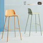 Plastic Stool Contemporary Low Back Bar Height Stool with Metal Legs