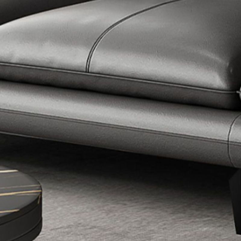 Modern Cushions Flared Arm Seating Living Room Faux Leather Stationary Sofa Clearhalo 'furn' 'furn_sectionals' 'Furniture' 'Living Room Furniture' 'Sectionals' 1200x1200_b4b3f654-1d75-491e-af8d-2308149b2ff3