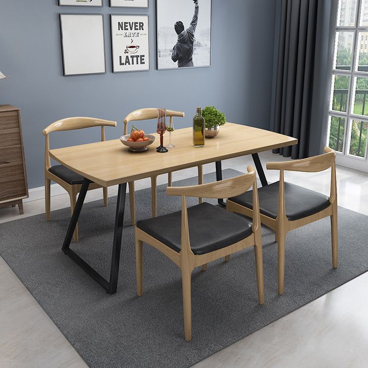 Industrial 1/2/3/5/7 Pieces Dining Set Rectangular Solid Wood Indoor Dinette Set Clearhalo 'Dining Room Sets' 'Dining Tables & Seating' 'dining_room_set' 'furn' 'furn_dining_room_set' 'Furniture' 'Kitchen & Dining Furniture' 1200x1200_b4b4589d-6042-4bab-85bb-b6a2118a47f6