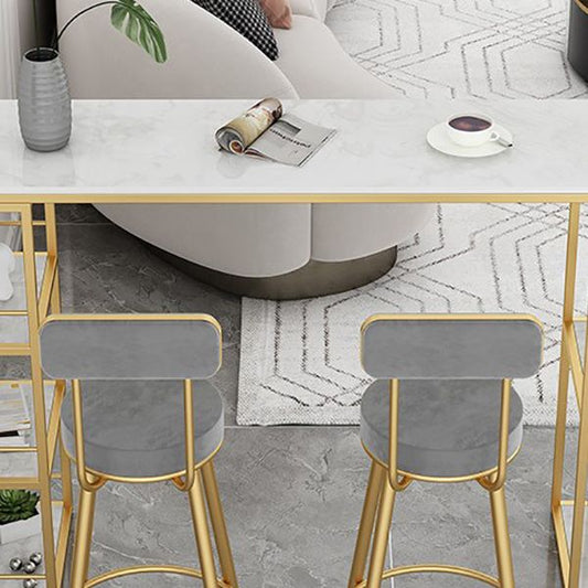 Tavolo da bar in pietra bianca lucida con portata di stoccaggio glam speciale tavolo da pub per soggiorno