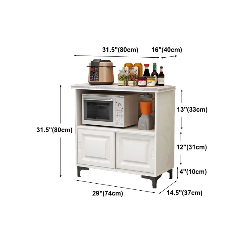 Modern Style Stone Sideboard Dining Room 31.5"H Buffet Server in White Clearhalo 'buffet_sideboard' 'Buffets & Sideboards' 'furn' 'furn_buffet_sideboard' 'Furniture' 'Kitchen & Dining Furniture' 1200x1200_b4b6bff8-88bd-4be0-b150-53401226eedd