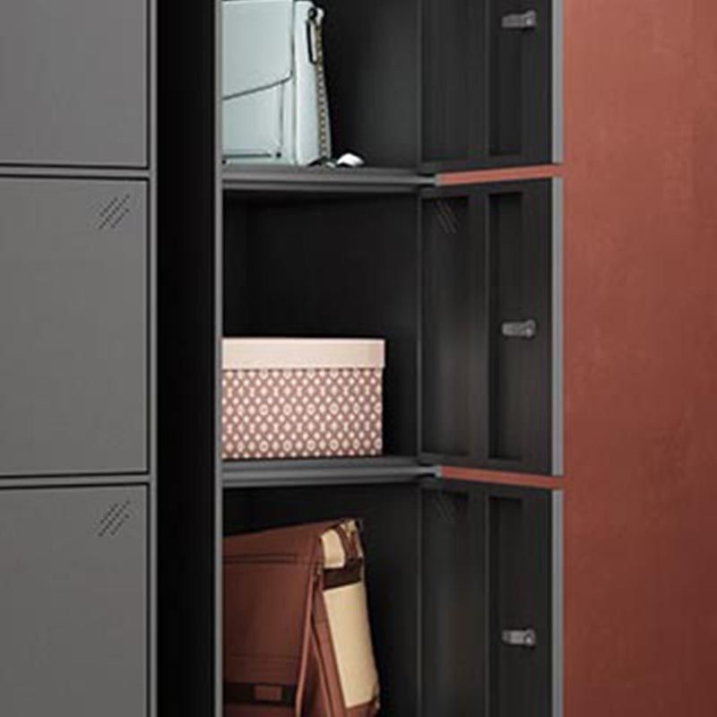 Black Metal Wardrobe Cabinet Contemporary Hinged Wardrobe Armoire Clearhalo 'Armoires & Wardrobes' 'armoires_wardrobes' 'Bedroom Furniture' 'furn' 'furn_armoires_wardrobes' 'Furniture' 1200x1200_b4b817c0-c571-4f1d-a489-583592732dfe