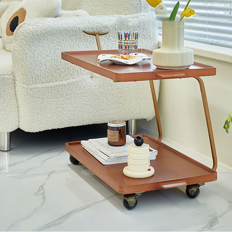 Solid Wood Sofa Side Accent Table with Shelf Rectangular Living Room Double Tier Clearhalo 'Coffee & Accent Tables' 'End & Side Tables' 'end_side_tables' 'furn' 'furn_end_side_tables' 'Furniture' 'Living Room Furniture' 1200x1200_b4b9cd59-ca13-42ce-9e91-d5280b68a8de