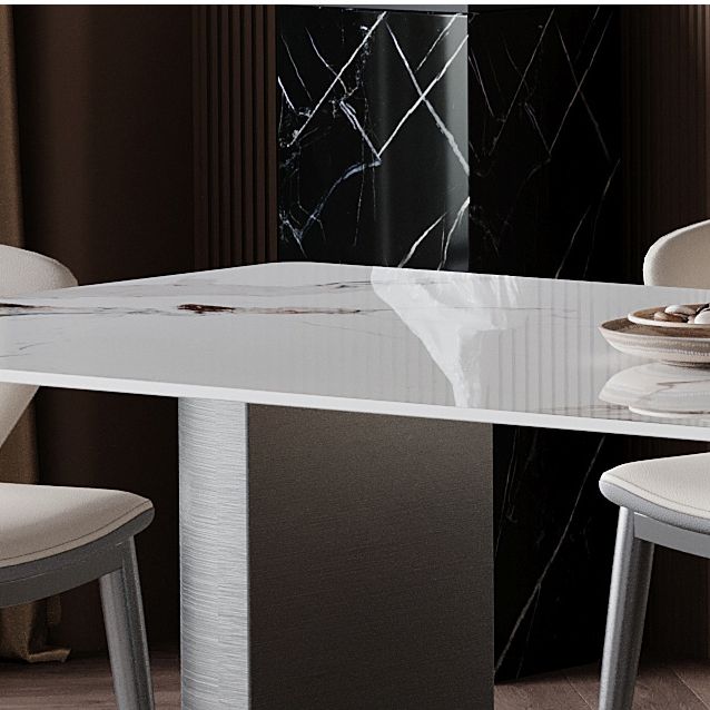 Modern Sintered Stone Top Dining Set Rectangle 1/2/4/5/7 Pieces Dining Table with Chairs Clearhalo 'Dining Room Sets' 'Dining Tables & Seating' 'dining_room_set' 'furn' 'furn_dining_room_set' 'Furniture' 'furniture_dining_room_set' 'Kitchen & Dining Furniture' 1200x1200_b4baf909-83af-43f7-9e32-ef38270fbb7f