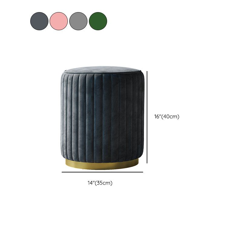 Solid Color Flannel Standard Stool Modern Style Simple Round Stool Clearhalo 'furn' 'furn_ottomans_poufs' 'Furniture' 'Living Room Furniture' 'Ottomans & Poufs' 'ottomans_poufs' 1200x1200_b4bb4e57-8e67-4ced-82cf-f1cc46a4a111