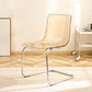 Acrylic Dining Armchair Contemporary Side Chair with Silver Base