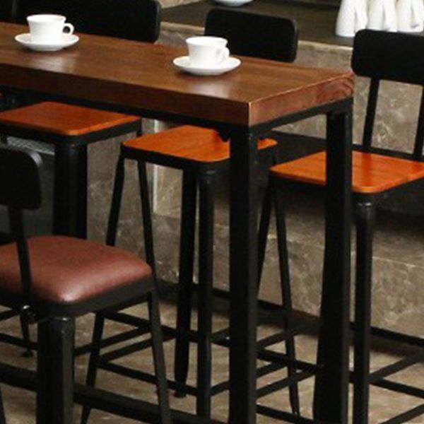 1/6/11 Pieces Pine Wood Top Bar Set with Metal Frame Industrial Rectangle Pub Set Clearhalo 'Bar Furniture' 'furn' 'furn_home_bar_bar_sets' 'Furniture' 'Home Bars & Bar Sets' 'home_bar_bar_sets' 'Kitchen & Dining Furniture' 1200x1200_b4bc5c8b-0225-4f72-9d64-f977ef4506d5