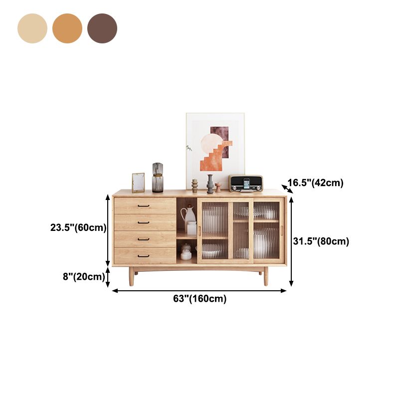Modern Storage Sideboard Wooden Kitchen Sideboard with Drawers and Doors Clearhalo 'buffet_sideboard' 'Buffets & Sideboards' 'furn' 'furn_buffet_sideboard' 'Furniture' 'Kitchen & Dining Furniture' 1200x1200_b4bcb6d7-dcc1-48e1-b3d6-35d226740e7d