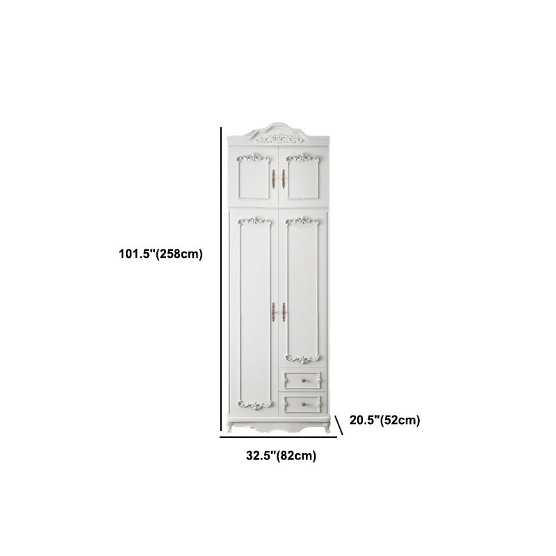 Bedroom Hinged Door Storage Cabinet Manufactured Wood French Country Cabinet with Drawers Clearhalo 'Armoires & Wardrobes' 'armoires_wardrobes' 'Bedroom Furniture' 'furn' 'furn_armoires_wardrobes' 'Furniture' 1200x1200_b4bd5a97-eb54-48f4-9503-d18e33a7f44e