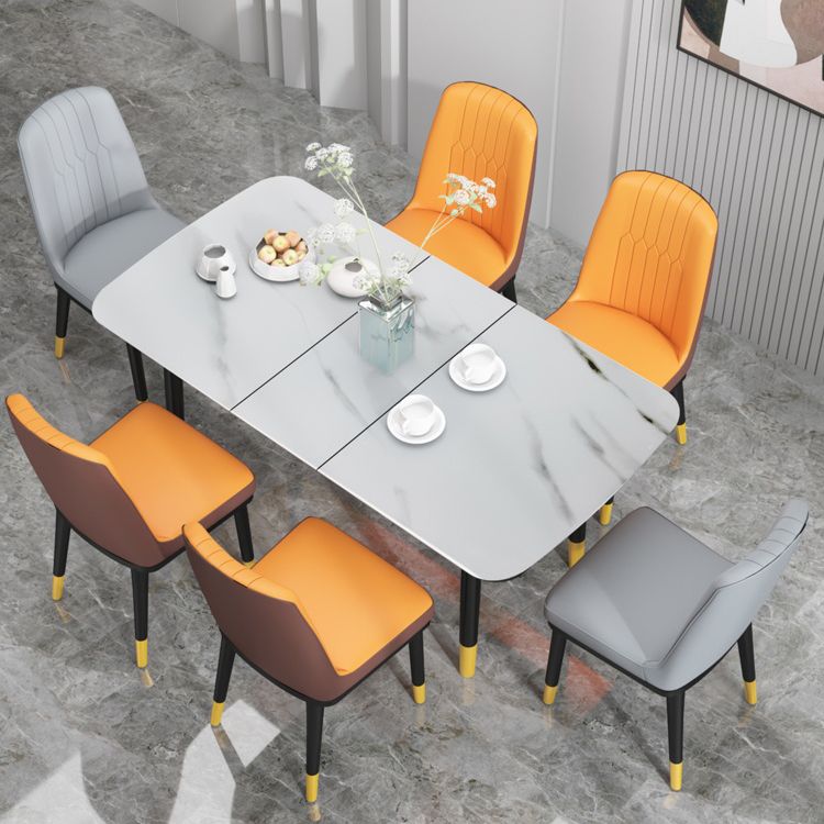 Scandinavian Style Metal Dining Chair Armless Parsons Dining Chair for Home Clearhalo ' kitchen&dining_furn' 'Dining Chairs' 'Dining Tables & Seating' 'dining_chair' 'furn' 'furn_dining_chair' 'Furniture' 'furniture_dining_chair' 'Kitchen & Dining Furniture' 'kitchen' 1200x1200_b4bed8c7-1078-44b1-be0d-3467bc500e73