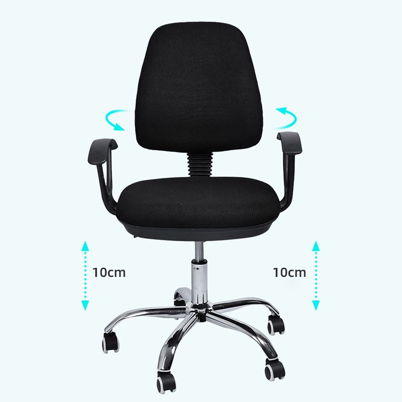 Contemporary Arm Chair Adjustable Seat Height Fixed Arms Black Office Chair Clearhalo 'furn' 'furn_office_chair' 'Furniture' 'Office Chairs' 'Office Furniture' 'office_chair' 1200x1200_b4bef51f-6662-4130-9af7-d9c7f154b834