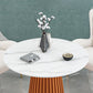 Luxury Sintered Stone Top Dining Table Restaurant Round Table with Metal Pedestal Base Clearhalo ' dining_table' 'Dining Tables & Seating' 'Dining Tables' 'furn' 'furn_dining_table' 'Furniture' 'furniture_dining_table' 'Kitchen & Dining Furniture' 'kitchen&dining_furn' 'kitchen' 'kitchen_dining_table' 1200x1200_b4c04453-2b8b-4c51-8e7d-cfea42aaadfa