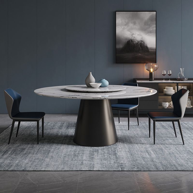 Contemporary Stone Round Dining Set 1/4/7/11 Pieces Turntable Dining Furniture for Home Clearhalo 'Dining Room Sets' 'Dining Tables & Seating' 'dining_room_set' 'furn' 'furn_dining_room_set' 'Furniture' 'Kitchen & Dining Furniture' 1200x1200_b4c11d87-4bb1-48f6-bef6-eb244f18dc71