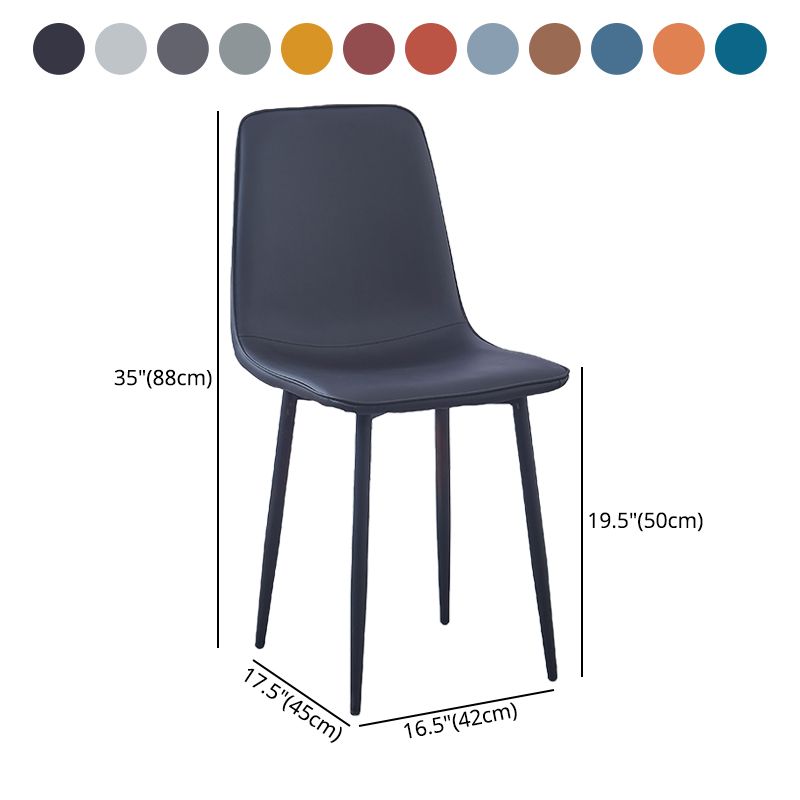 Contemporary Metal Dining Armless Chairs PU Leather Dining Chairs (Set of 2) Clearhalo ' kitchen&dining_furn' 'Dining Chairs' 'Dining Tables & Seating' 'dining_chair' 'furn' 'furn_dining_chair' 'Furniture' 'furniture_dining_chair' 'Kitchen & Dining Furniture' 'kitchen' 1200x1200_b4c34485-4266-402a-a683-3904bc386b84