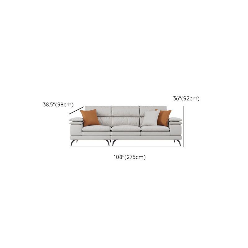 36 "H Contemporáneo de sofá de cuero de cuero Sectional