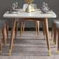 Nordic Ash White Rock Board Rectangular Dining Table Set with 4 Legs Base Clearhalo 'Dining Room Sets' 'Dining Tables & Seating' 'dining_room_set' 'furn' 'furn_dining_room_set' 'Furniture' 'furniture_dining_room_set' 'Kitchen & Dining Furniture' 'kitchen&dining_furn' 'kitchen' 1200x1200_b4c4394e-c689-4743-ae73-1359fd8431e5