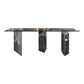 Modern Glass Dining Table Rectangle Tabletop with Glass Legs