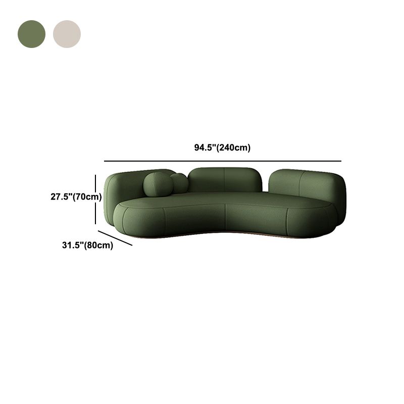 31.49" Wide Wool Curved Sofa Armless Sofa for Living Room, Apartment Clearhalo 'furn' 'furn_sofas' 'Furniture' 'Living Room Furniture' 'Sofa' 'sofas' 1200x1200_b4c5136c-841a-497a-90f2-e095fe39130f