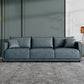 Contemporary Faux Leather Sofa with 3 Pillows Back for 3 People