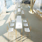 Glam Wood Bar Height Table with Rectangle Table Top Sled Table - 41.3" H Clearhalo 'Bar Furniture' 'Bar Tables' 'bar_tables' 'furn' 'furn_bar_tables' 'Furniture' 'furniture_bar_tables' 'Kitchen & Dining Furniture' 1200x1200_b4c8c0cb-5636-47ea-b246-a51c0de28963