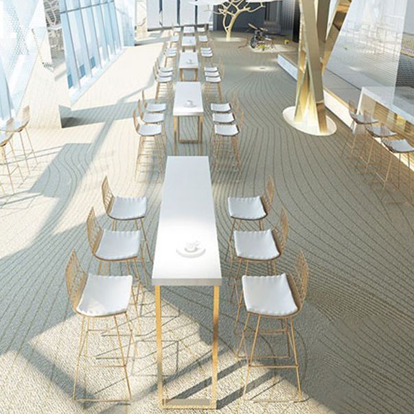 Glam Wood Bar Height Table with Rectangle Table Top Sled Table - 41.3" H Clearhalo 'Bar Furniture' 'Bar Tables' 'bar_tables' 'furn' 'furn_bar_tables' 'Furniture' 'furniture_bar_tables' 'Kitchen & Dining Furniture' 1200x1200_b4c8c0cb-5636-47ea-b246-a51c0de28963