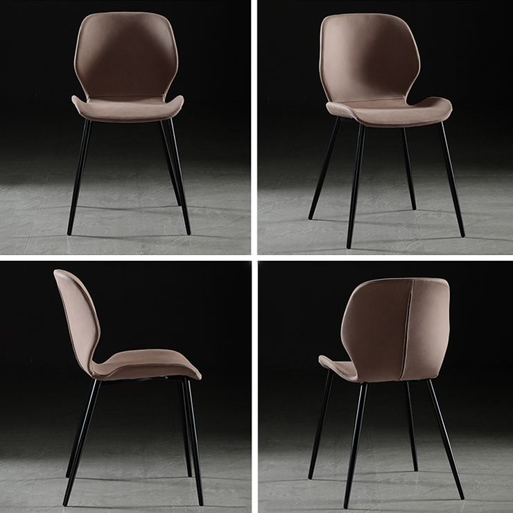 Scandinavian Style Linen Fabric Dining Chair Solid Back Armless Dining Chairs (Set of 2) Clearhalo ' kitchen&dining_furn' 'Dining Chairs' 'Dining Tables & Seating' 'dining_chair' 'furn' 'furn_dining_chair' 'Furniture' 'furniture_dining_chair' 'Kitchen & Dining Furniture' 'kitchen' 1200x1200_b4c9a827-a7a7-4f0c-bbbc-325274aaf3dd