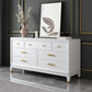 Commode en bois massif avec coffre de rangement Classic Glam de 17,55 pouces avec 5/7/9 tiroirs