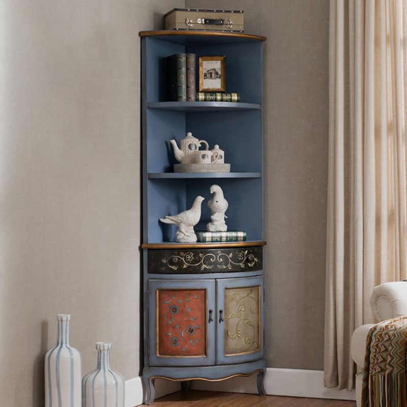 Industrial Corner Accent Cabinet Distressed Finish Fretwork Accent Cabinet Clearhalo 'Cabinets & Chests' 'cabinets_chests' 'furn' 'furn_cabinets_chests' 'Furniture' 'Living Room Furniture' 1200x1200_b4caada9-2350-434a-9e01-c224b63cabce