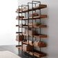 Metal Bookcase Industrial Book Shelf with Wood Rectangular Shelves Clearhalo 'Bookcases' 'furn' 'furn_bookcases' 'Furniture' 'furniture_bookcases' 'kitchen' 'kitchen_bookcases' 'Living Room Furniture' 'Office Furniture' 1200x1200_b4cc4dad-67ed-47cf-9977-d4d0341ccbce