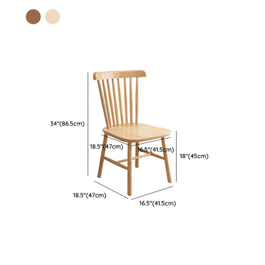 Solid Wood Dining Chair Industrial Style Windsor Back Side Chair
